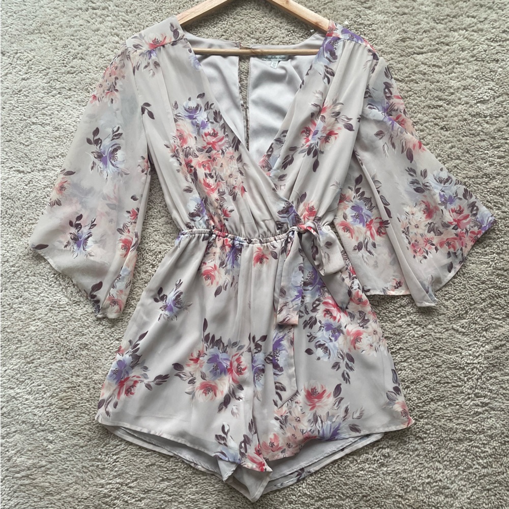 Floral Wrap Romper - XS